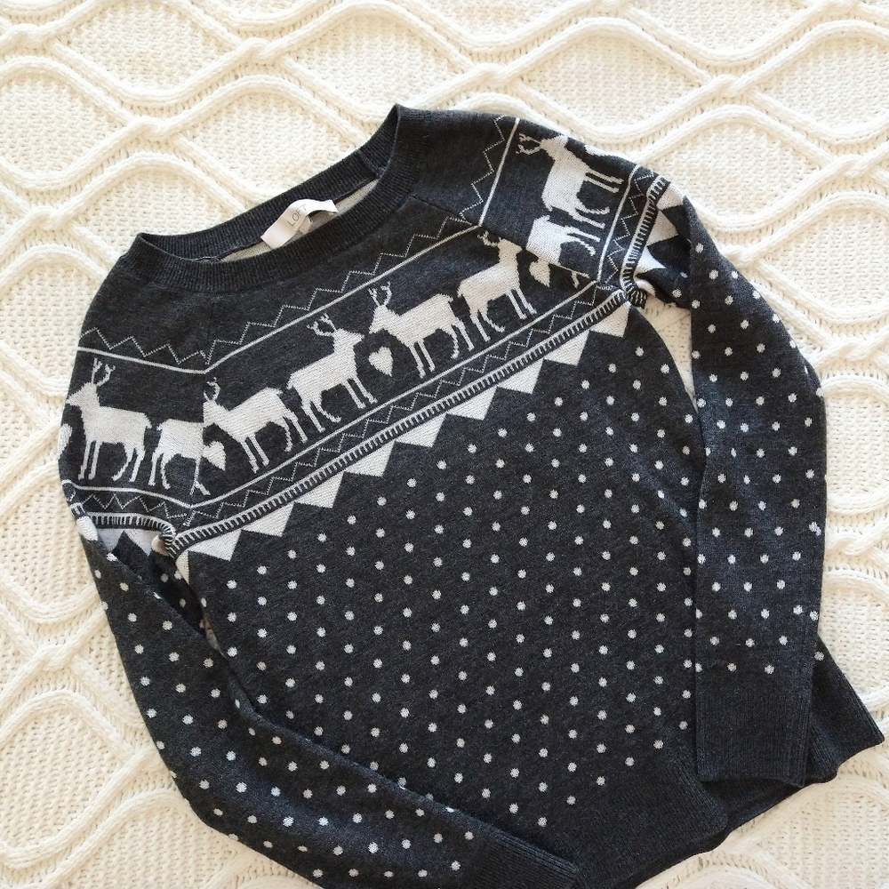 LOFT Sweater Women's Small Deer